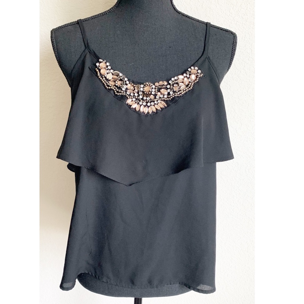 Stoosh Black top with sparkle!  Large